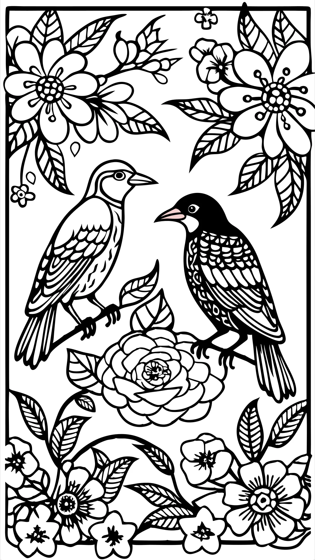 coloriages d’oiseaux pour adultes